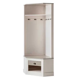 Eckgarderobe in Weiß mit Grau - Lucasario