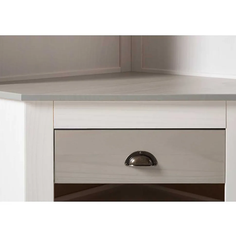 Eckgarderobe in Weiß mit Grau - Lucasario