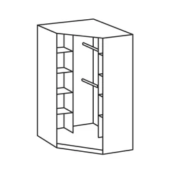 Eckkleiderschrank in Eiche Sägerau Optik - Fabricus