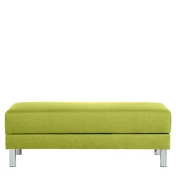 Eck-Schlafcouch in Gelbgrün mit Chrom - Whity (zweiteilig)