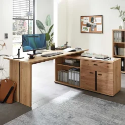 Eckschreibtisch teilmassiv - Emly