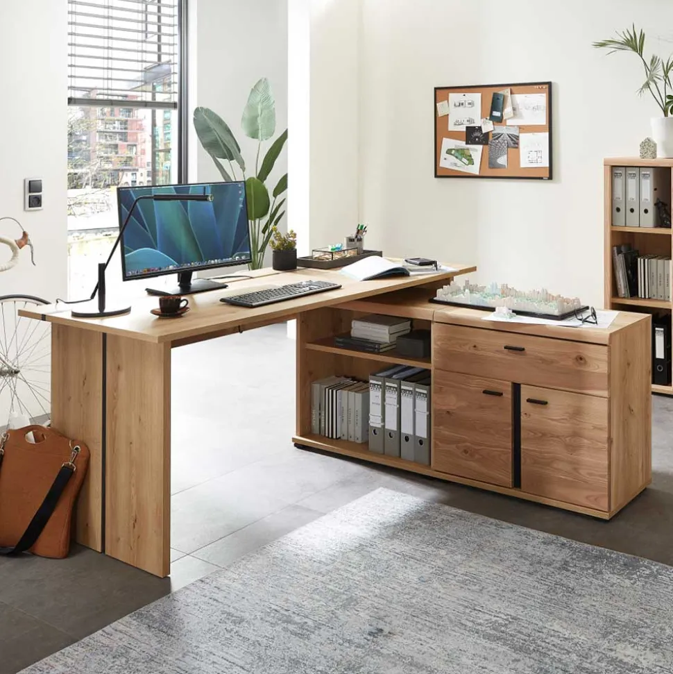 Eckschreibtisch teilmassiv - Emly