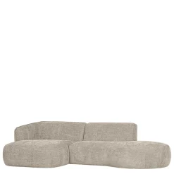Ecksofa in Beige Webstoffbezug - Mauricios
