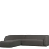 Ecksofa in Schwarzgrau Chenille - Barat