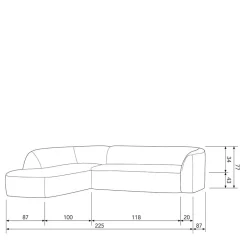Ecksofa in Schwarzgrau Chenille - Barat