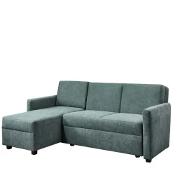 Ecksofa zum Ausziehen in Graugrün - Cestina