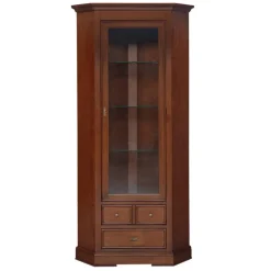 Eckvitrine in Walnussfarben Antik - Istefanio