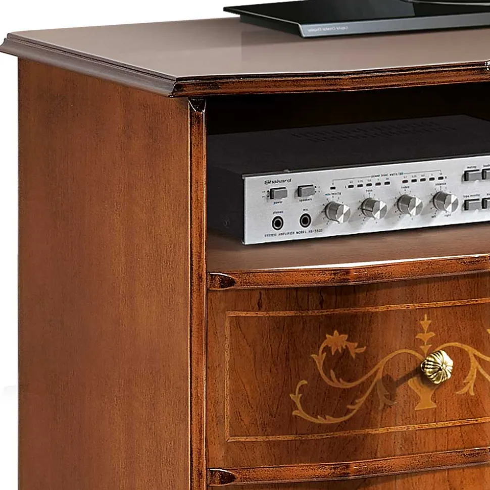 Edle Barock TV Kommode in Nussbaumfarben - Motiz