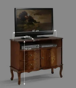 Edle Barock TV Kommode in Nussbaumfarben - Motiz