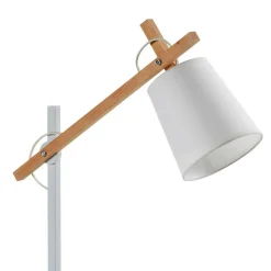 Edle Tischlampe in Weiß & Buche - Oregana