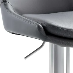 Edler Barstuhl aus Kunstleder in Grau - Viralus