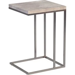 Edler Beistelltisch mit Platte Beton Look Perfecto & Gestell Edelstahl Optik