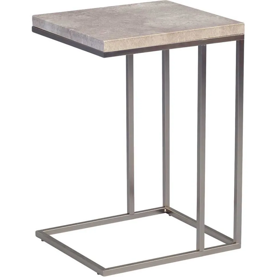 Edler Beistelltisch mit Platte Beton Look Perfecto & Gestell Edelstahl Optik