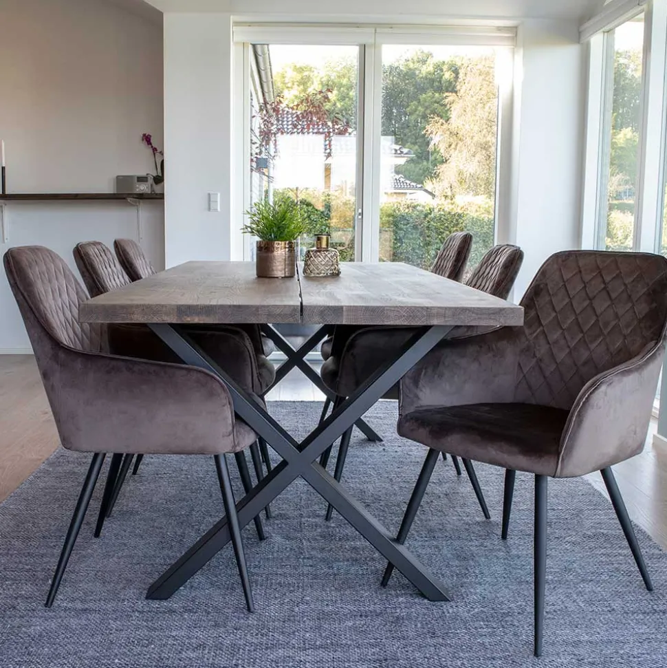 Edler Eiche Tisch & Armlehnstühle - Dicampo (siebenteilig)