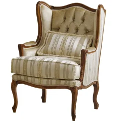 Edler Ohrensessel in Beige und Cremefarben - Hulmane