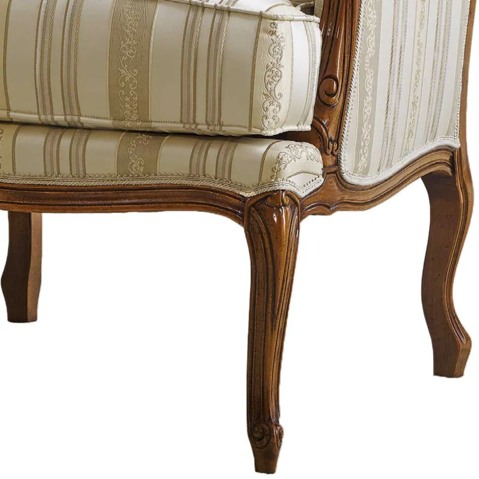 Edler Ohrensessel in Beige und Cremefarben - Hulmane