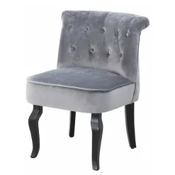 Edler Polsterstuhl in Samt Grau - Halcom