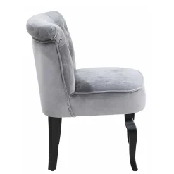 Edler Polsterstuhl in Samt Grau - Halcom