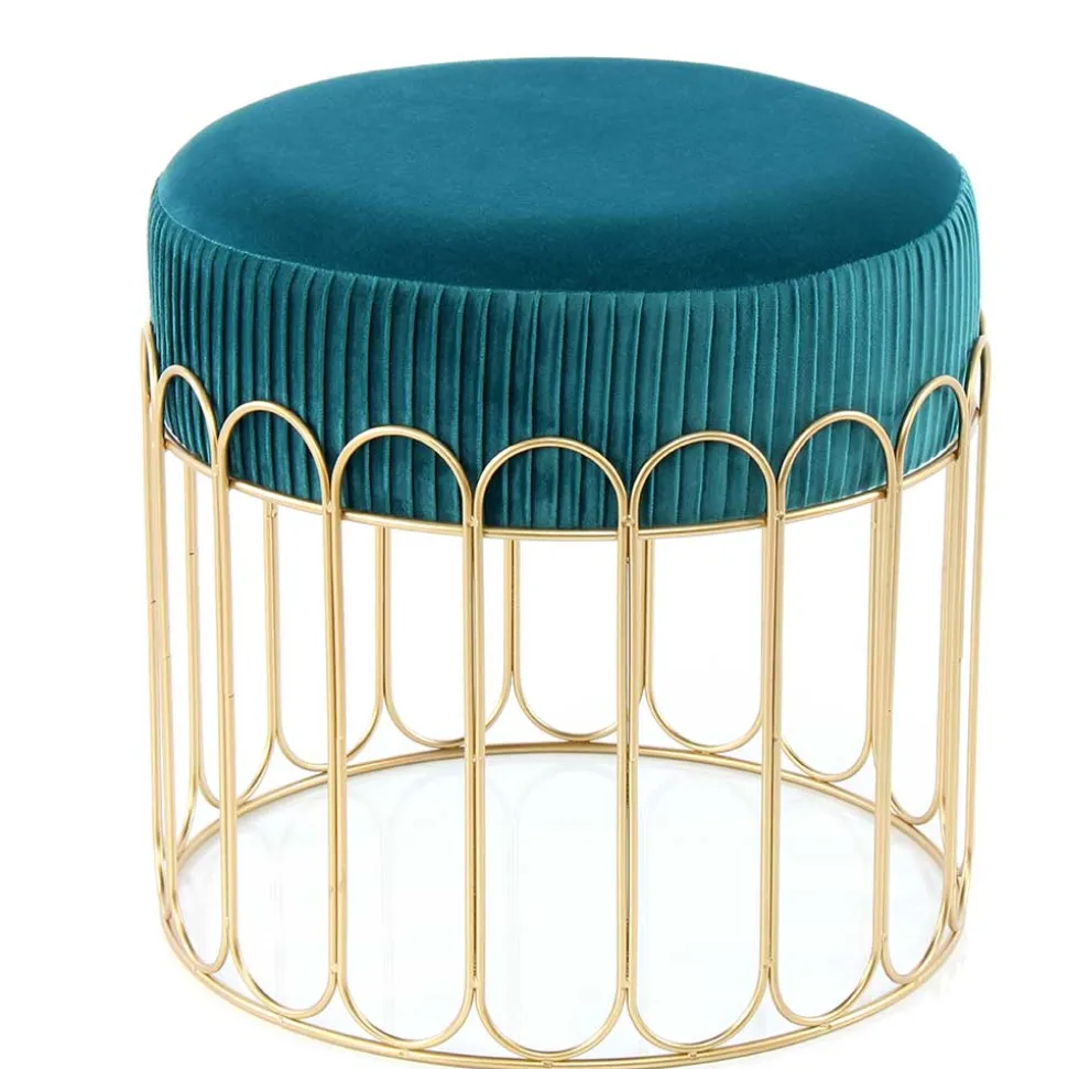 Edler Samthocker in Petrol & Gold - Ugian