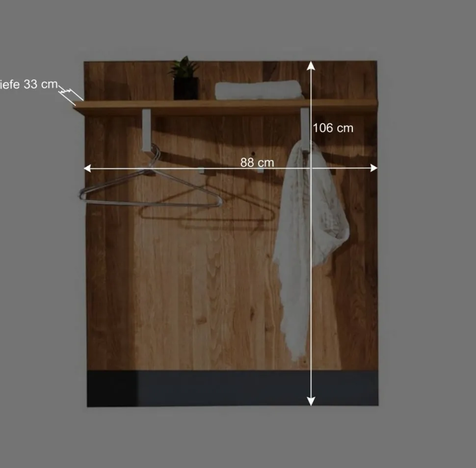 Edles Garderobenpaneel aus Wildeiche & Glas - Mandrey