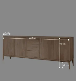Edles Sideboard aus Wildeiche Bianco geölt - Lamia