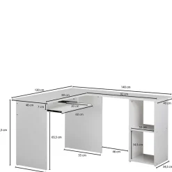 EDV Schreibtisch mit Regal - Winkelform - Candyon