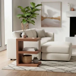 E-Form Beistelltisch Vislan aus Holz massiv Akazie