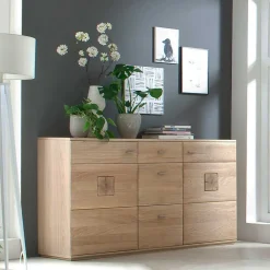 Eiche Bianco Sideboard teilmassiv Pontros 2-türig