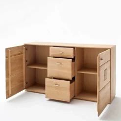 Eiche Bianco Sideboard teilmassiv Pontros 2-türig