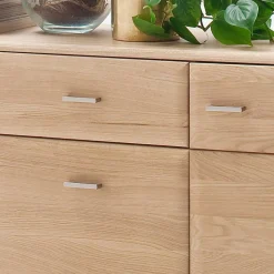 Eiche Bianco Sideboard teilmassiv Pontros 2-türig
