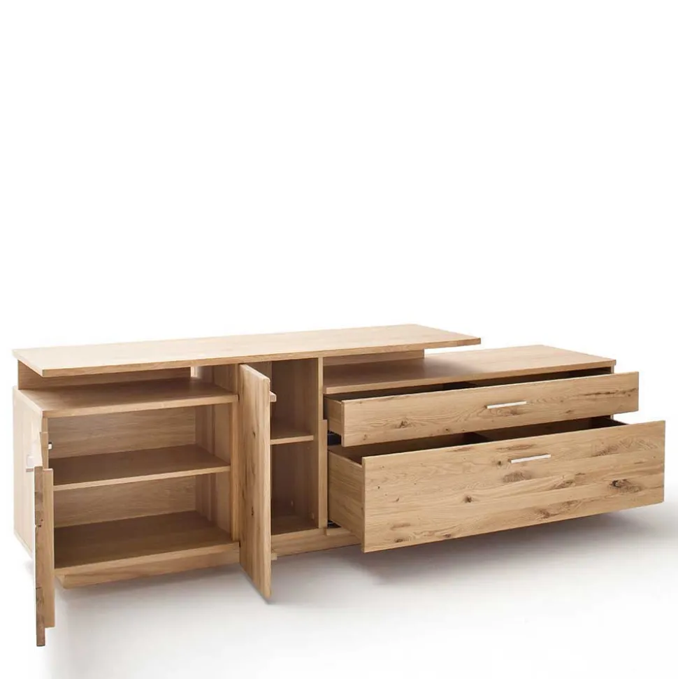 Eiche Bianco Wohnwand Set 320cm - Crokas (dreiteilig)