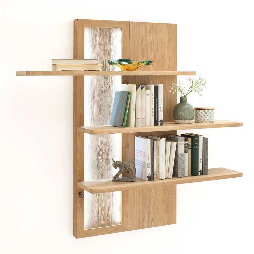 Eiche Bianco Wohnwand Set 320cm - Crokas (dreiteilig)