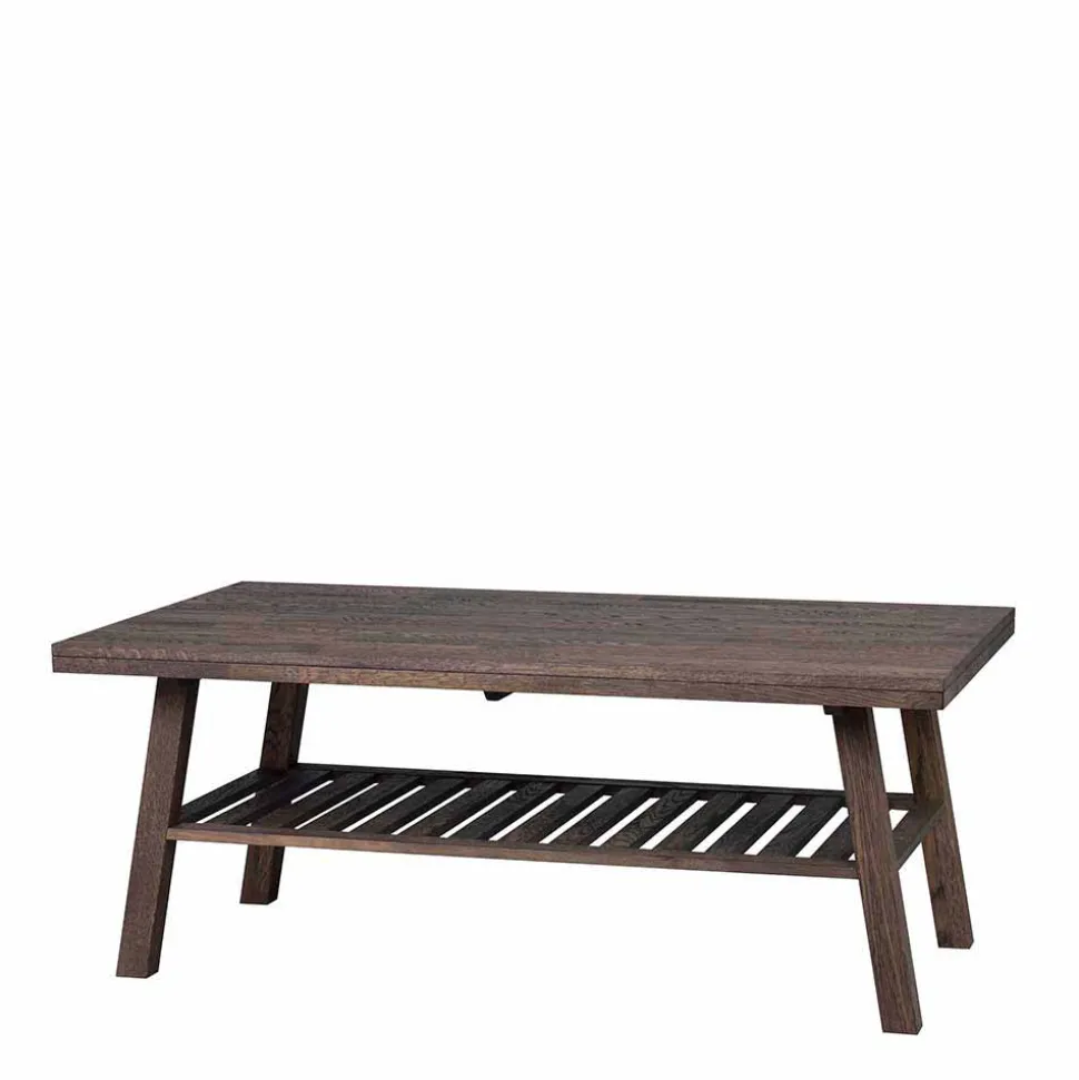 Eiche Couchtisch dunkel lackiert und gebürstet - Vedraza