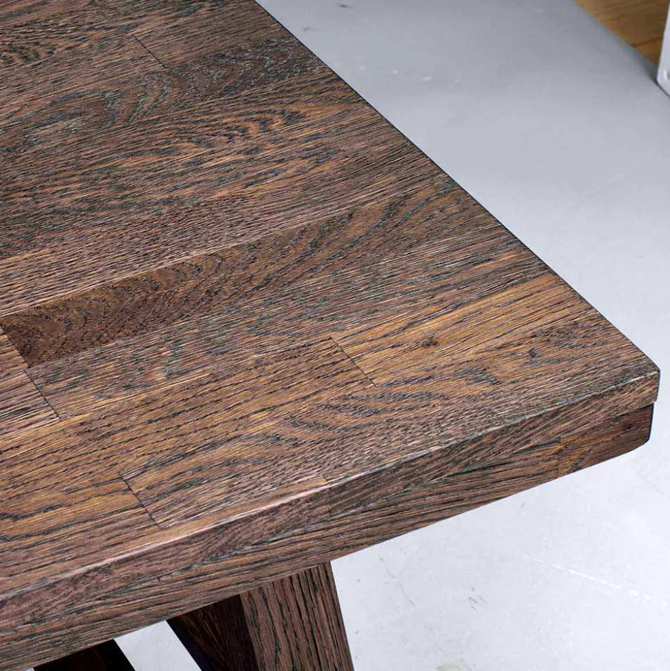 Eiche Couchtisch dunkel lackiert und gebürstet - Vedraza