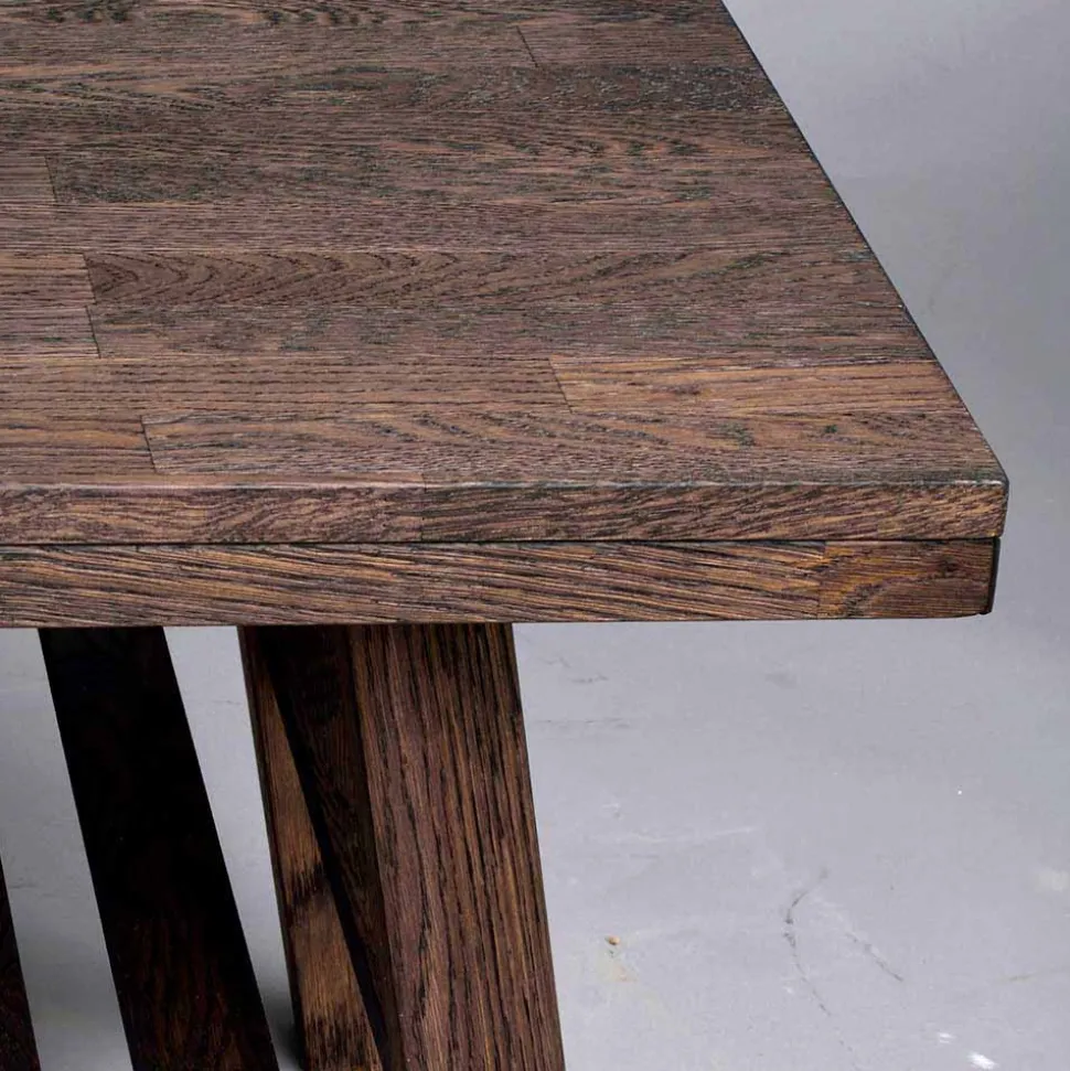 Eiche Couchtisch dunkel lackiert und gebürstet - Vedraza