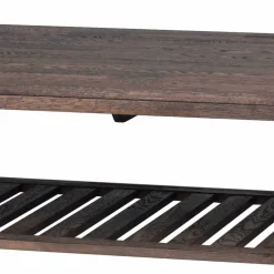 Eiche Couchtisch dunkel lackiert und gebürstet - Vedraza