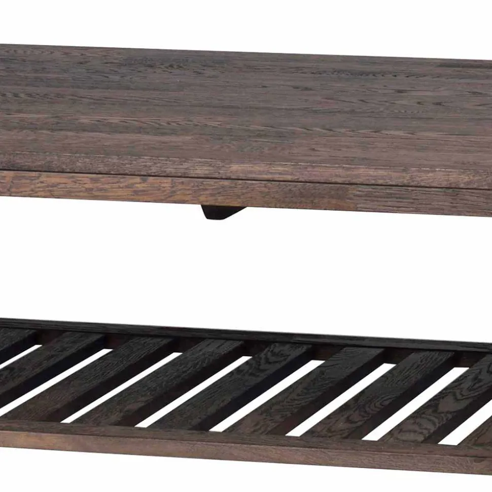 Eiche Couchtisch dunkel lackiert und gebürstet - Vedraza