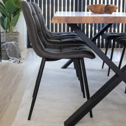 Eiche Esstisch & 6 Polsterstühle - Tricky (siebenteilig)