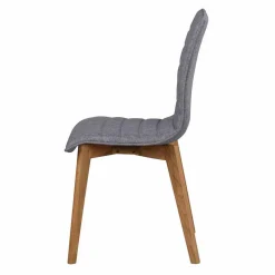 Eiche Esstisch & Stühle Grau - Number (siebenteilig)