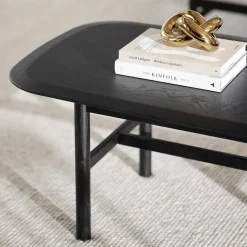 Eiche Massivholz Couchtisch in Schwarz - Gracey
