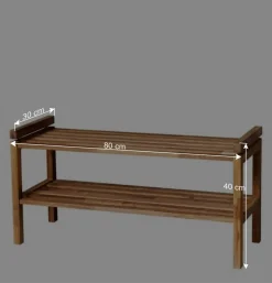 Eiche Schuhregal mit geölter Oberfläche - Helvana