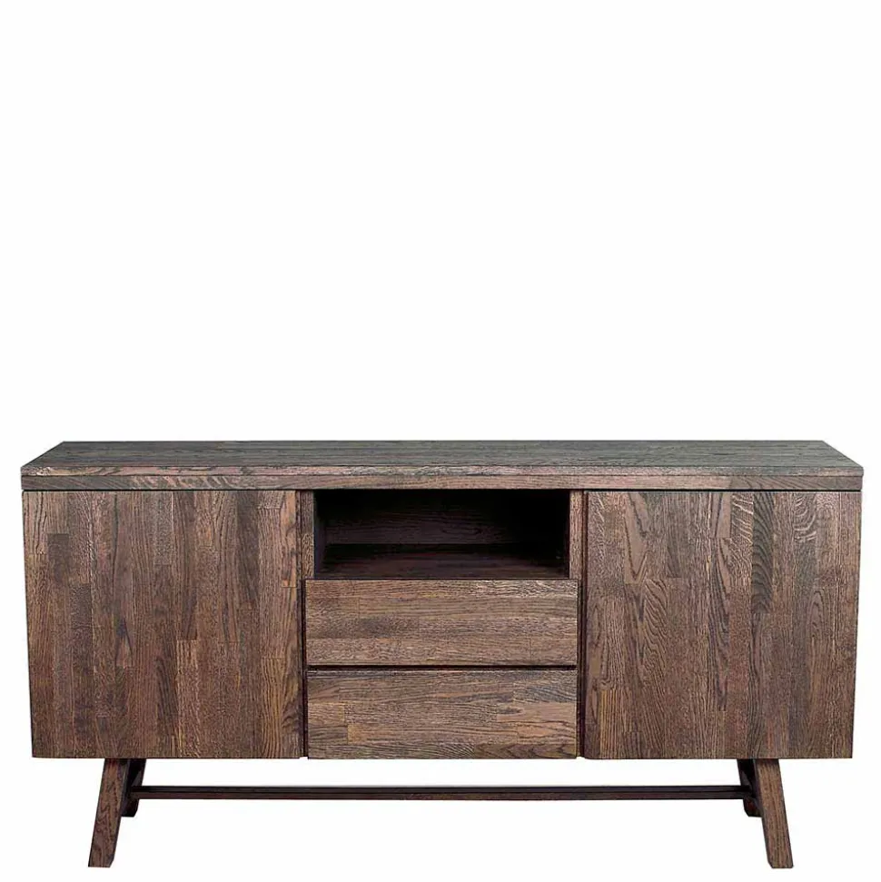 Eiche Sideboard in dunkel lackiert und gebürstet - Vedraza