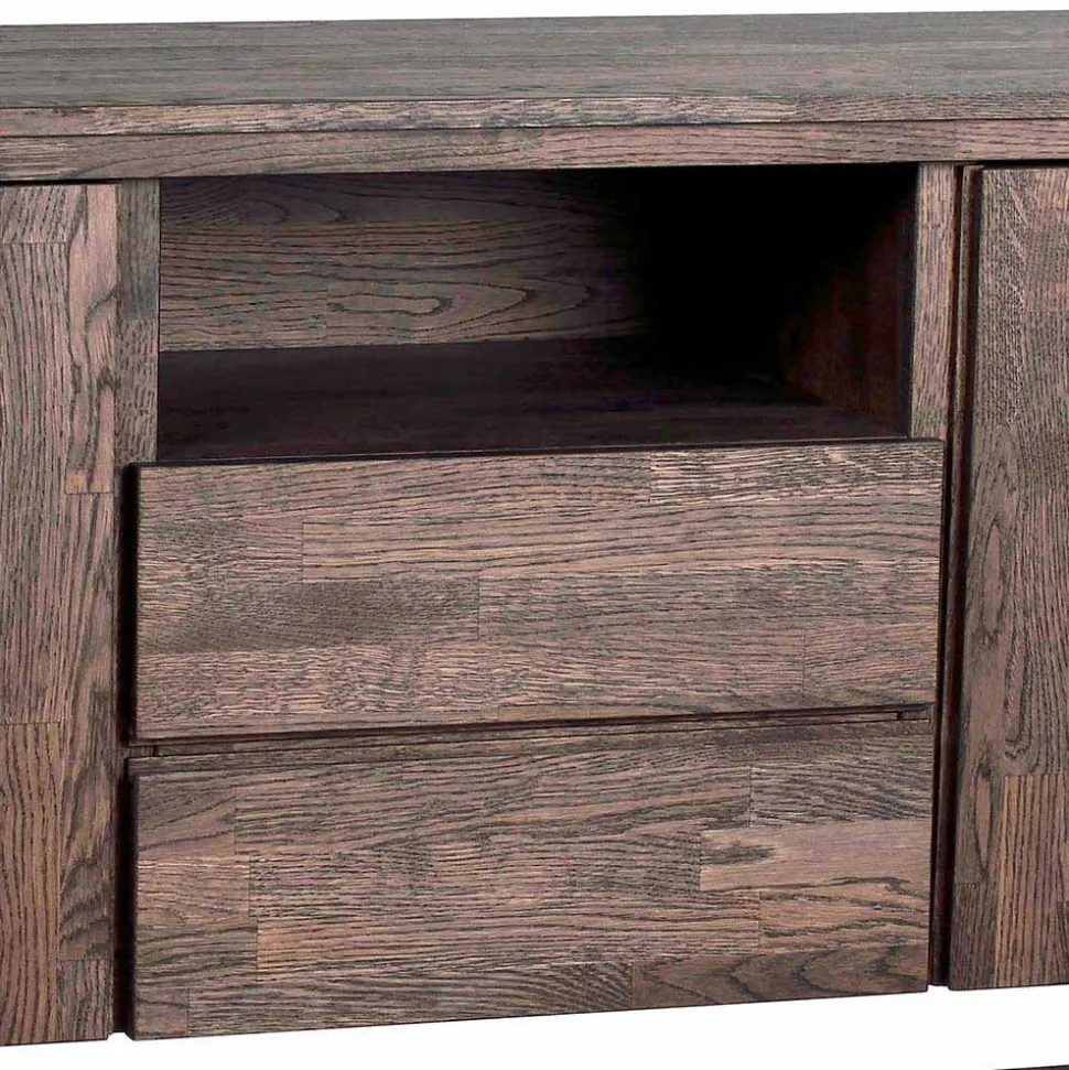 Eiche Sideboard in dunkel lackiert und gebürstet - Vedraza