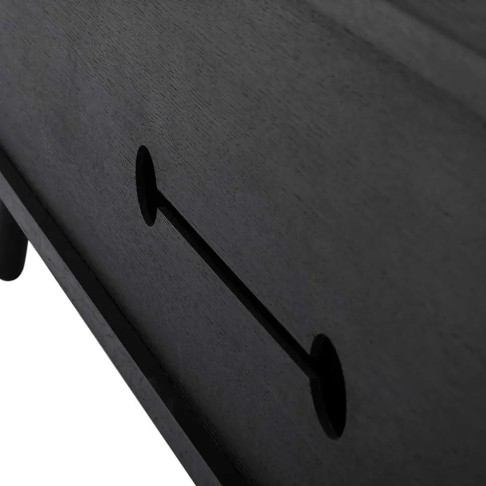 Eiche TV Lowboard in Schwarz geölt - Janeira