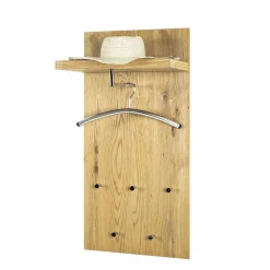 Eichefarbenes Garderobenpaneel Maurita mit Hutablage