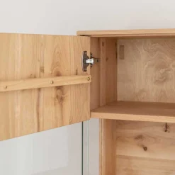 Eichenholz Highboard mit Hirnholz Applikation - Deruta