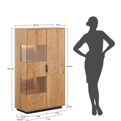 Eichenholz Highboard Vitrine modern - Judita