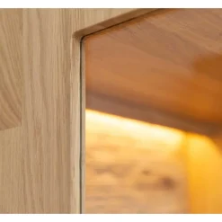 Eichenholz Hängevitrine mit LED Beleuchtung - Judita
