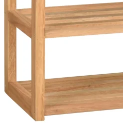 Eichenholz Schuhbank mit zwei Ablagen - Helvana