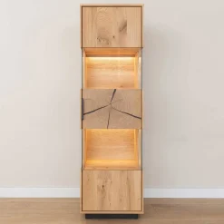 Eichenholz Vitrine mit Hirnholz Applikation - Deruta